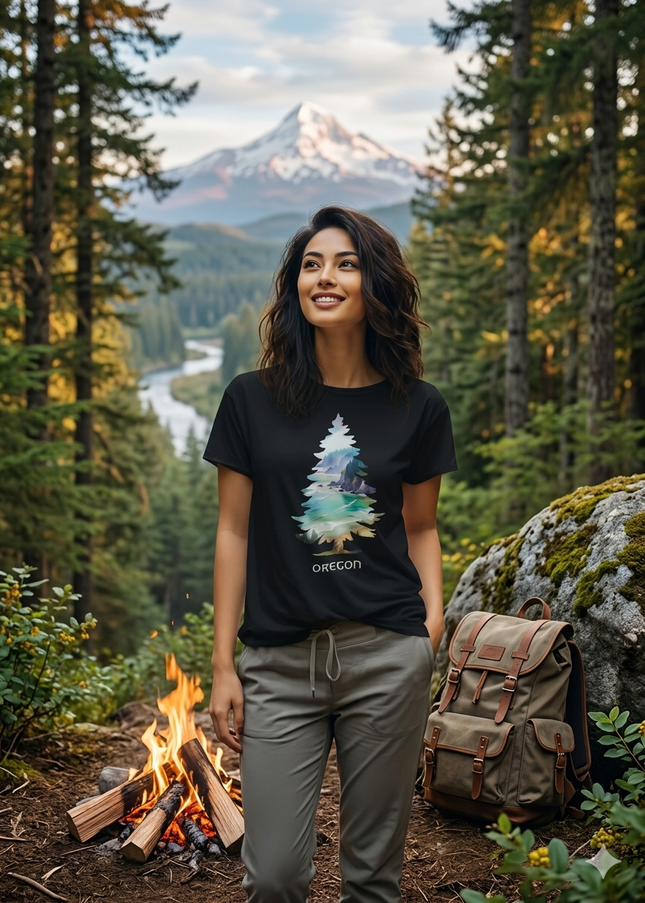 OREGON COASTAL TREE - COMFORT COLORS- Unisex garment-dyed heavyweight t-shirt