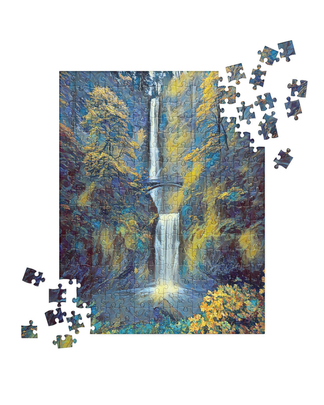 Multnomah Falls/Blue - Digital Art - Jigsaw puzzle