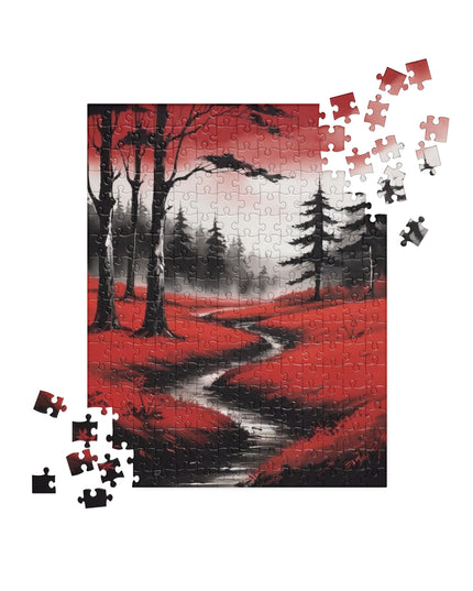 Landscape in Red and Black - Jigsaw puzzle