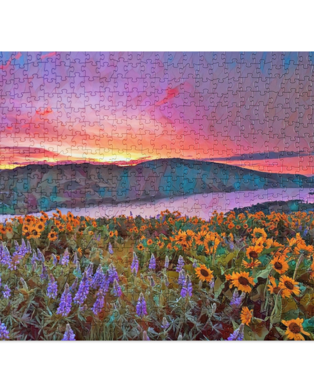 Columbia River Gorge - Wildflowers - Digital Art - Jigsaw puzzle