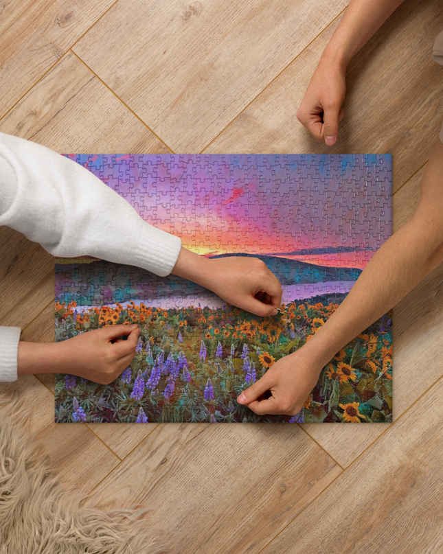 Columbia River Gorge - Wildflowers - Digital Art - Jigsaw puzzle