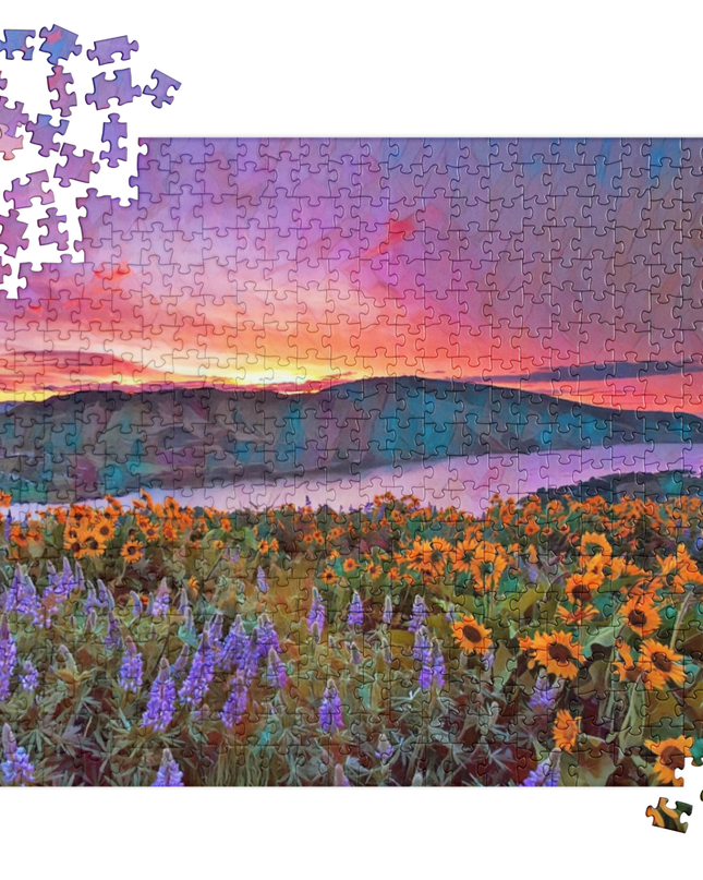 Columbia River Gorge - Wildflowers - Digital Art - Jigsaw puzzle