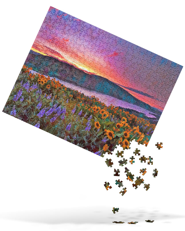 Columbia River Gorge - Wildflowers - Digital Art - Jigsaw puzzle