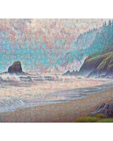 Oregon - Ocean Beach - Digital Art - Jigsaw puzzle