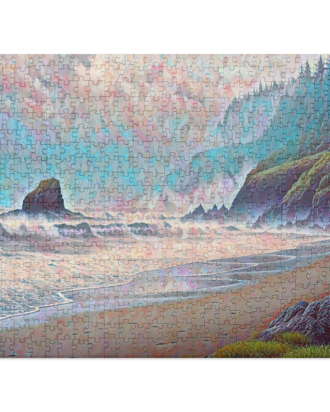 Oregon - Ocean Beach - Digital Art - Jigsaw puzzle