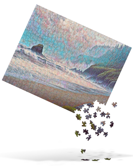 Oregon - Ocean Beach - Digital Art - Jigsaw puzzle