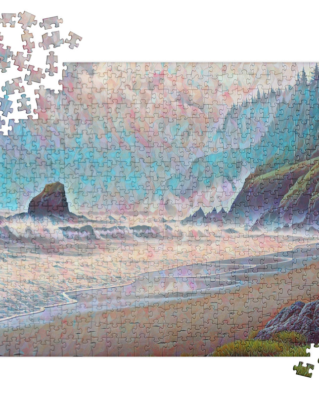 Oregon - Ocean Beach - Digital Art - Jigsaw puzzle
