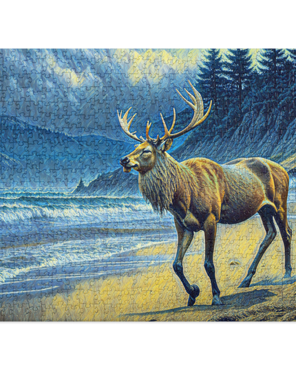 Elk on the Beach - Digital Art -Jigsaw puzzle