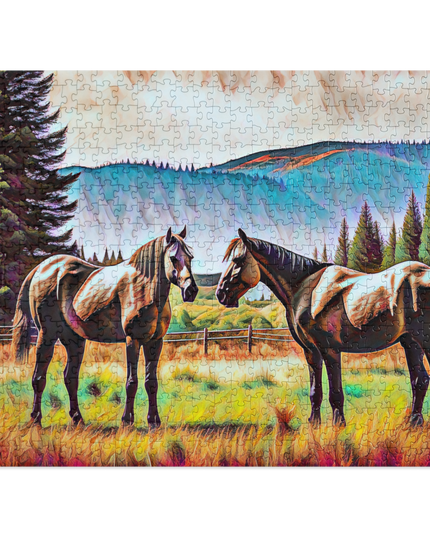 Central Oregon Horses - Digital Art - Jigsaw puzzle