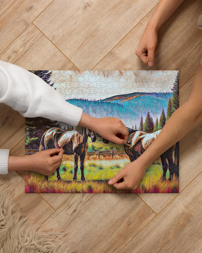 Central Oregon Horses - Digital Art - Jigsaw puzzle