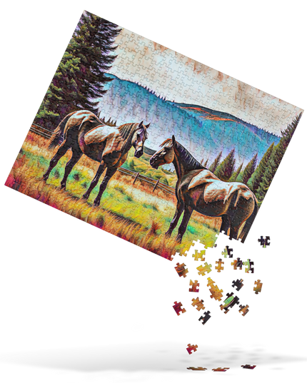 Central Oregon Horses - Digital Art - Jigsaw puzzle