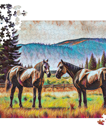 Central Oregon Horses - Digital Art - Jigsaw puzzle