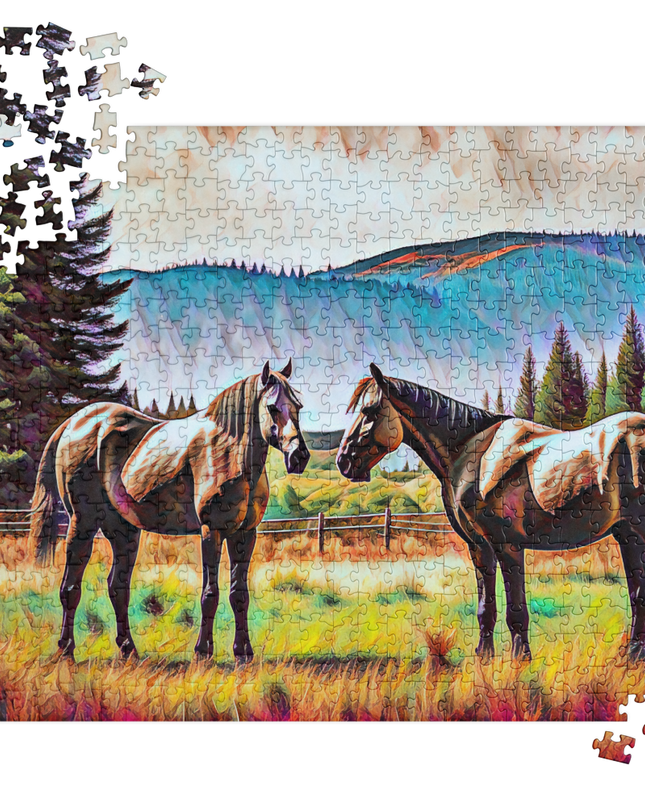 Central Oregon Horses - Digital Art - Jigsaw puzzle