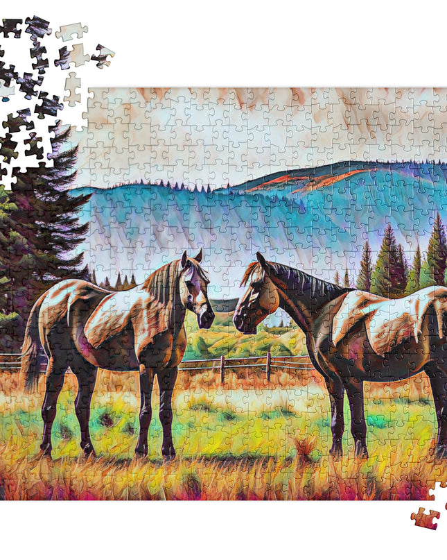 Central Oregon Horses - Digital Art - Jigsaw puzzle