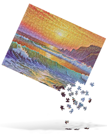 Oregon Coast Sunset - Digital Art - Jigsaw puzzle