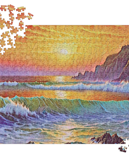Oregon Coast Sunset - Digital Art - Jigsaw puzzle