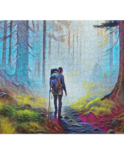 Hiking the Oregon Woods - Digital Art - Jigsaw puzzle