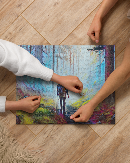 Hiking the Oregon Woods - Digital Art - Jigsaw puzzle