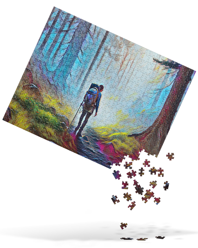 Hiking the Oregon Woods - Digital Art - Jigsaw puzzle