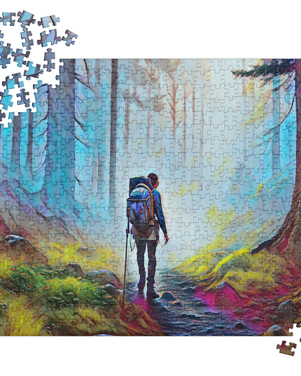 Hiking the Oregon Woods - Digital Art - Jigsaw puzzle