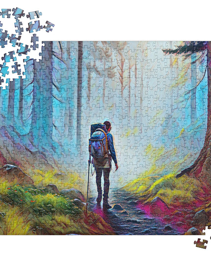 Hiking the Oregon Woods - Digital Art - Jigsaw puzzle