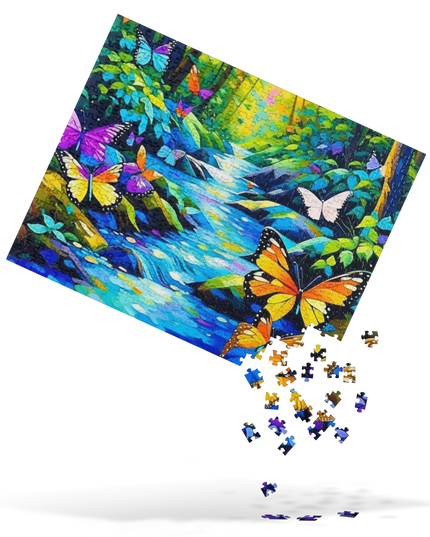 Oregon Butterflies in the Forest - Jigsaw puzzle