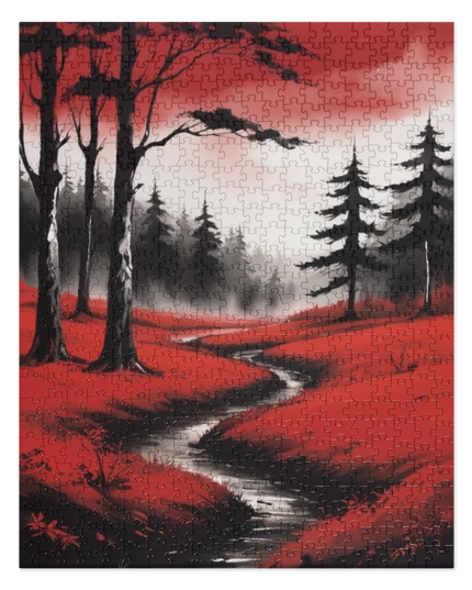 Landscape in Red and Black - Jigsaw puzzle