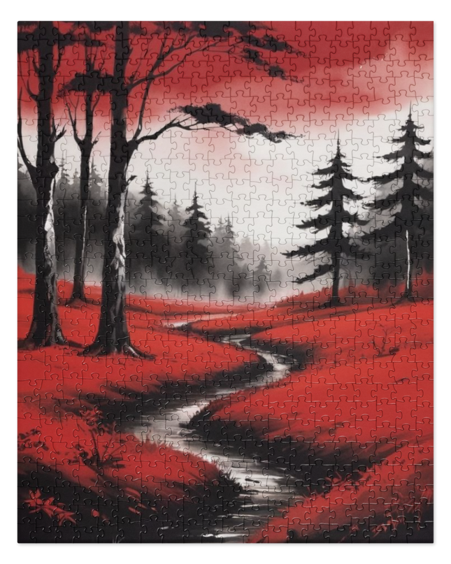 Landscape in Red and Black - Jigsaw puzzle