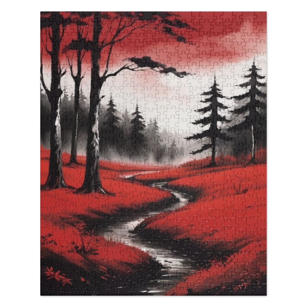 Landscape in Red and Black - Jigsaw puzzle