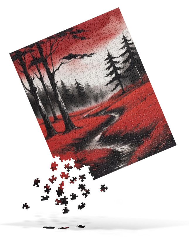 Landscape in Red and Black - Jigsaw puzzle