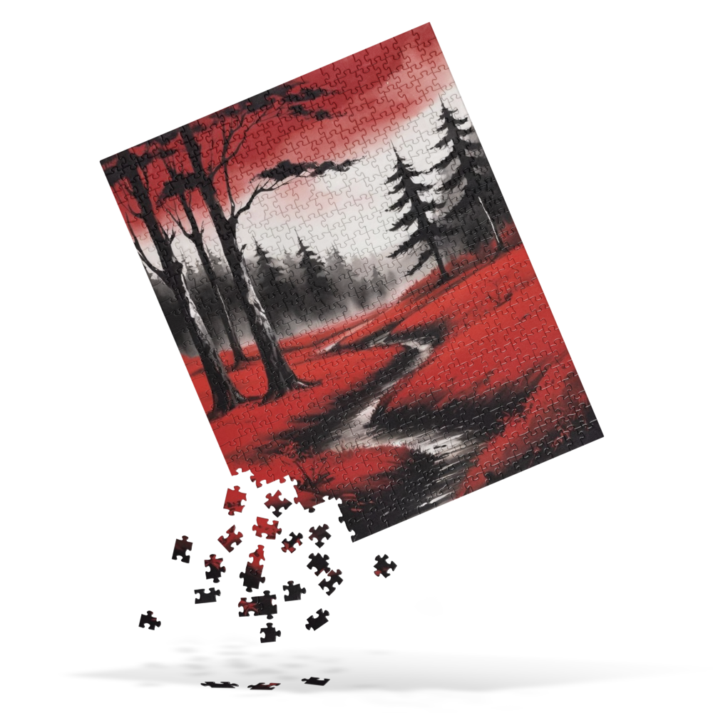 Landscape in Red and Black - Jigsaw puzzle