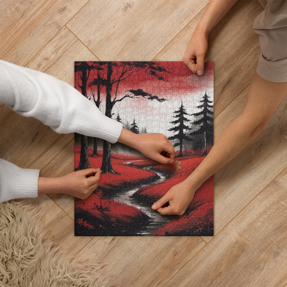 Landscape in Red and Black - Jigsaw puzzle