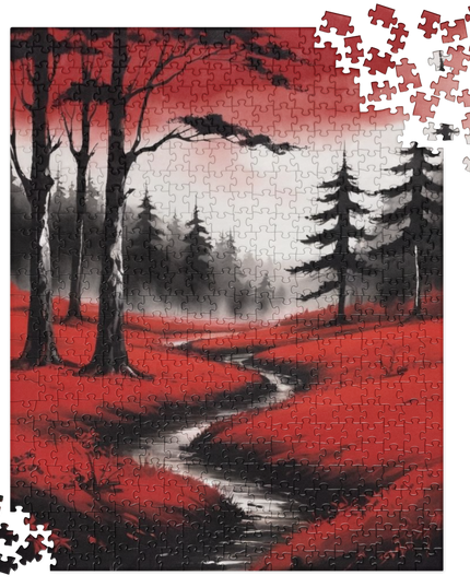 Landscape in Red and Black - Jigsaw puzzle