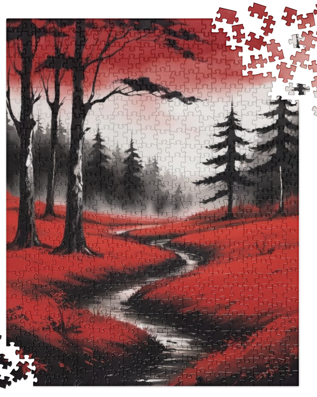 Landscape in Red and Black - Jigsaw puzzle