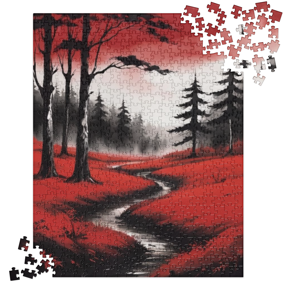 Landscape in Red and Black - Jigsaw puzzle