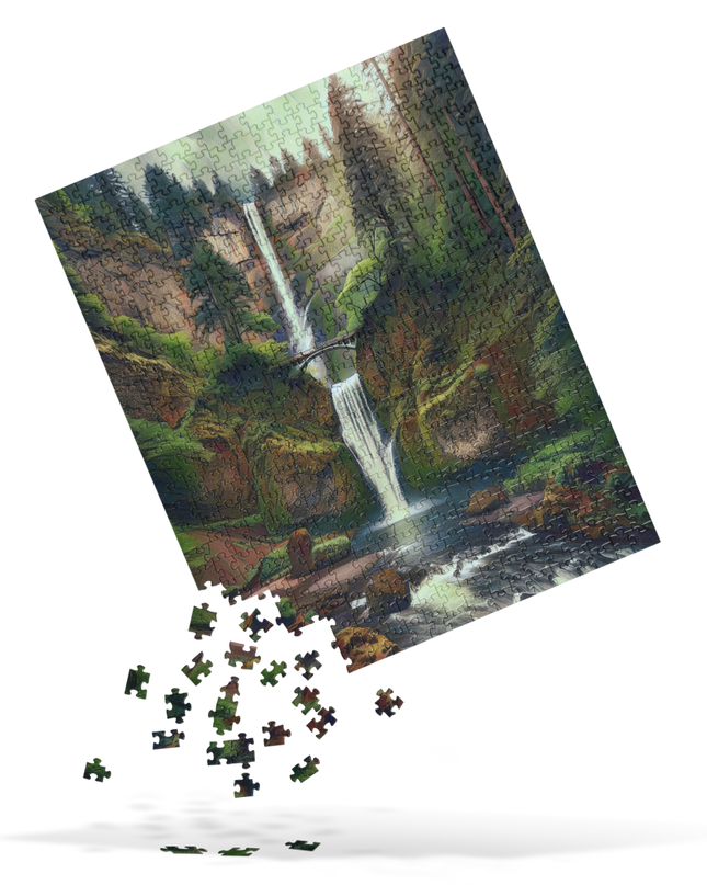 Multnomah Falls/2 - Digital Art - Jigsaw puzzle