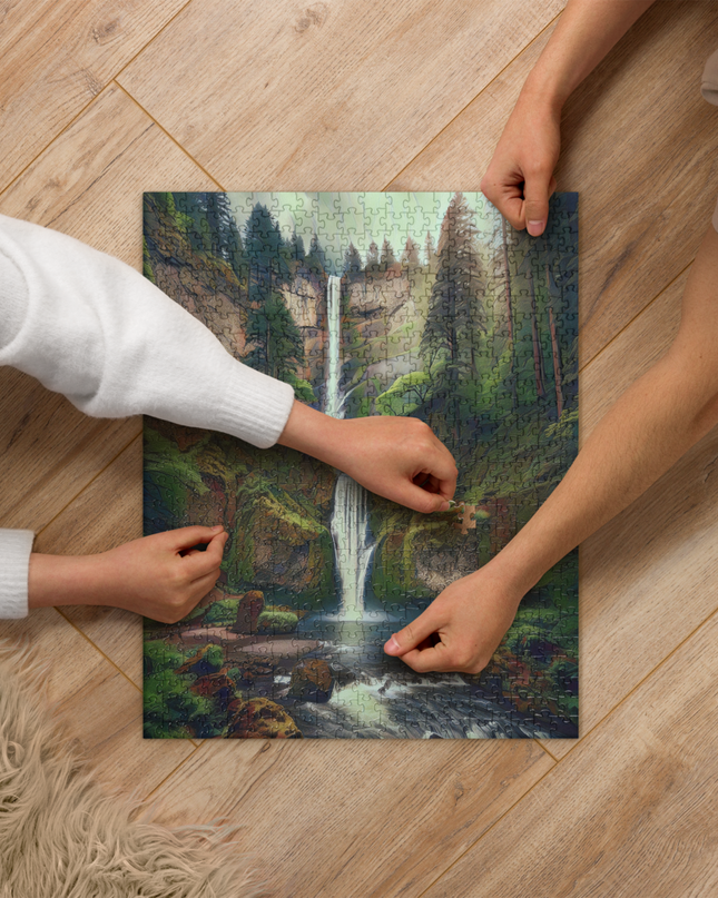 Multnomah Falls/2 - Digital Art - Jigsaw puzzle