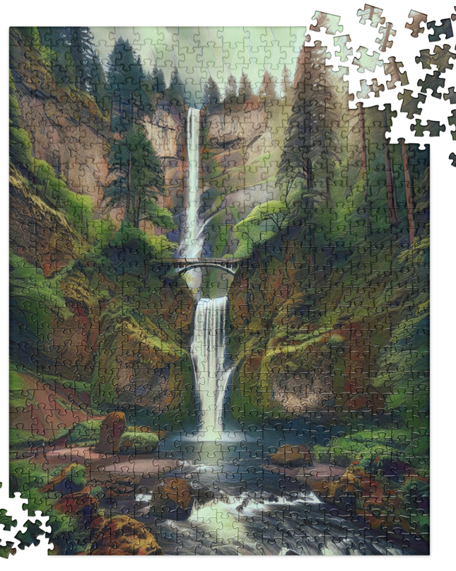 Multnomah Falls/2 - Digital Art - Jigsaw puzzle