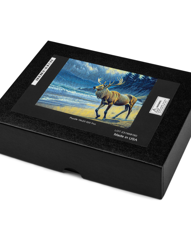 Elk on the Beach - Digital Art -Jigsaw puzzle
