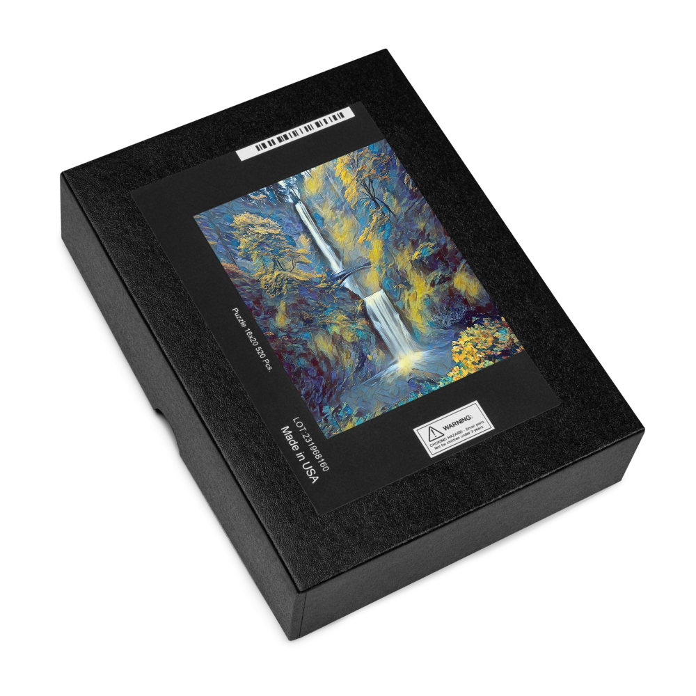 Multnomah Falls/Blue - Digital Art - Jigsaw puzzle