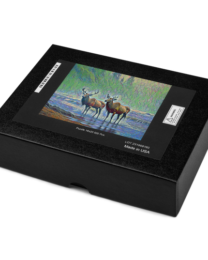 Two Elk on the Beach - Oregon - Digital Art - Jigsaw puzzle