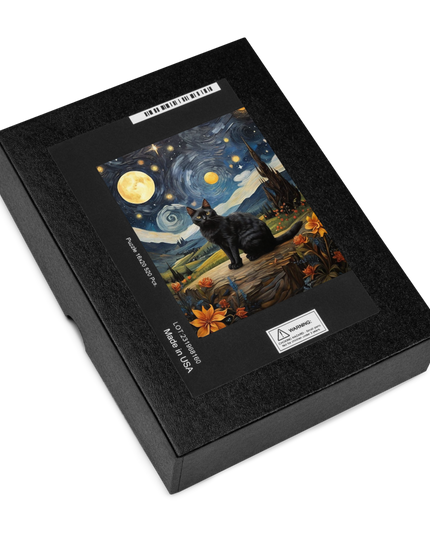 Starry Black Cat Night - Jigsaw puzzle