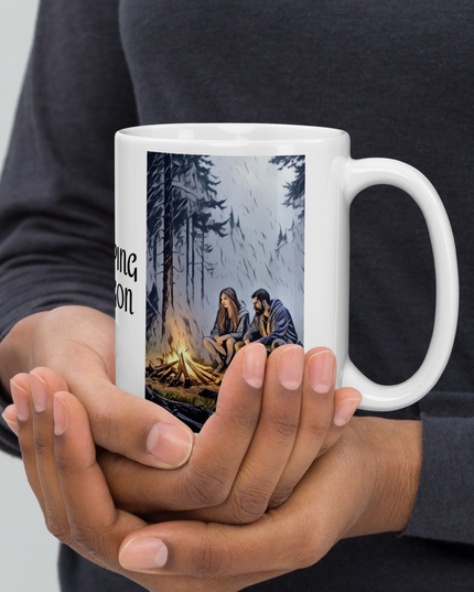 Camping Oregon - White glossy mug