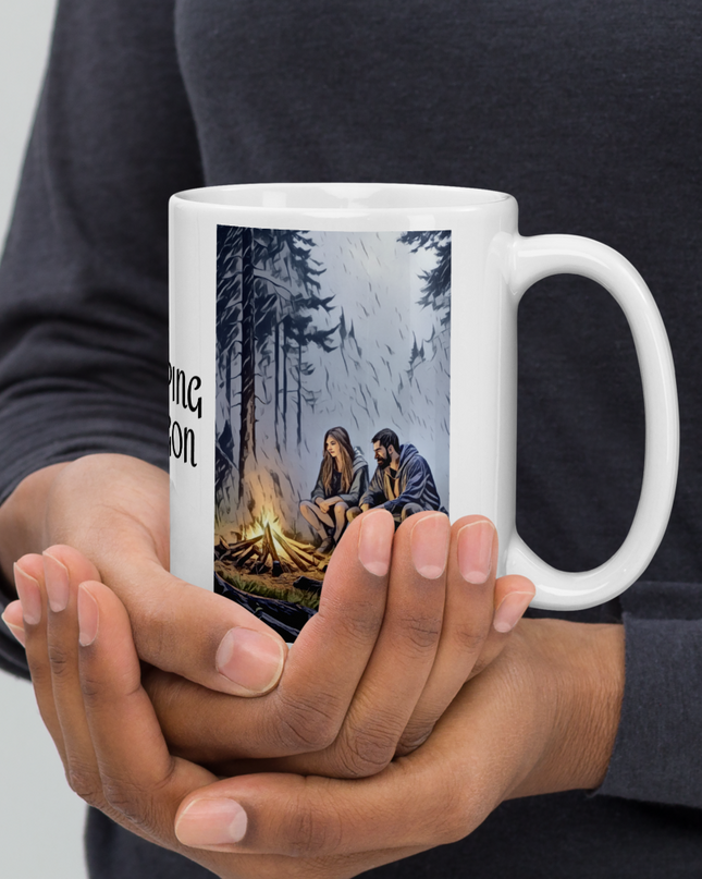 Camping Oregon - White glossy mug