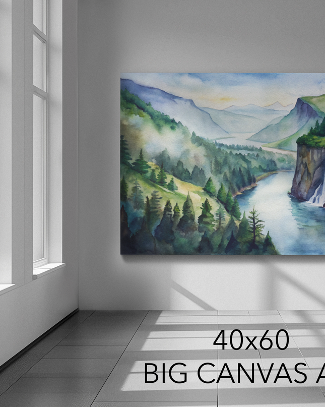 COLUMBIA RIVER GORGE - 40X60 BIG CANVAS ART