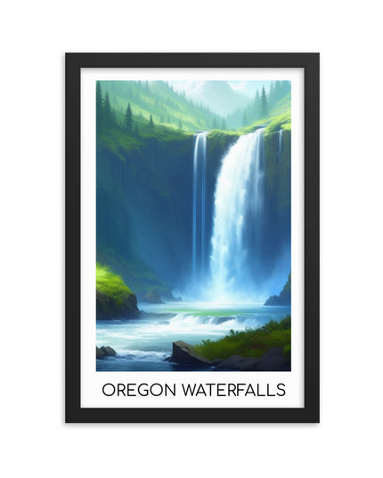 Oregon Waterfalls - Framed poster