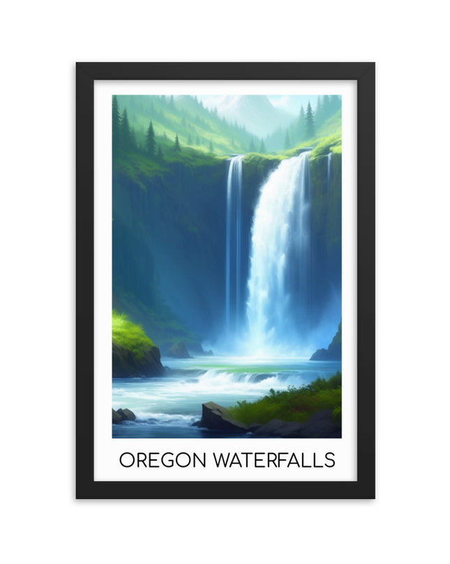 Oregon Waterfalls - Framed poster