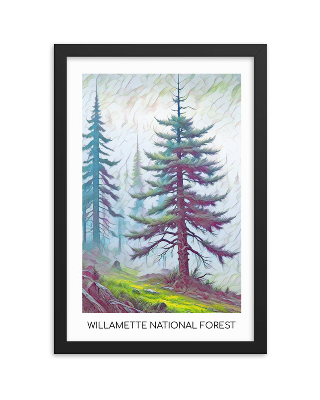 Willamette National Forest - Framed poster