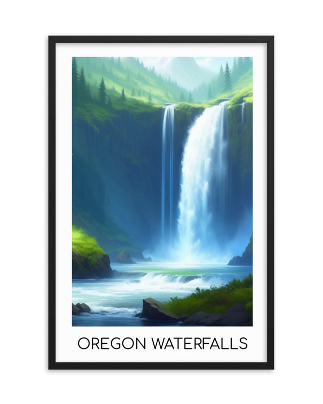 Oregon Waterfalls - Framed poster