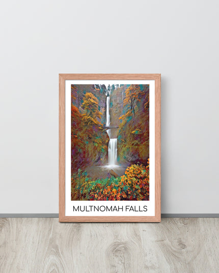 Multnomah Falls - Framed poster